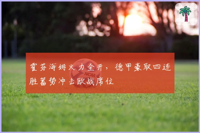 霍芬海姆火力全开，德甲豪取四连胜蓄势冲击欧战席位